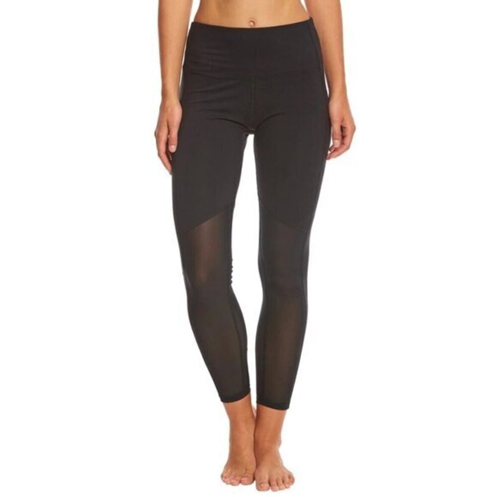 Marika Olivia Vented Mesh Insets High Rise Tummy Control Yoga Leggings Sz S New